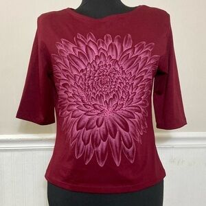 MKM Designs Womens Dahlia Novelty Top, Size Medium